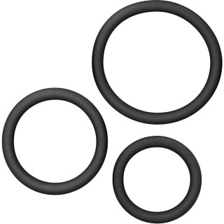 Lot de 3 anneaux en silicone Ø32, Ø42 et Ø52mm noir