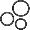 Lot de 3 anneaux en silicone Ø32, Ø42 et Ø52mm noir