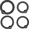 Lot de 4 anneaux à pression en silicone Ø25, Ø29, Ø31 et Ø34mm noir