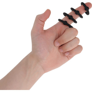 Lot de 4 anneaux à pression en silicone Ø25, Ø29, Ø31 et Ø34mm noir pour varier les plaisirs