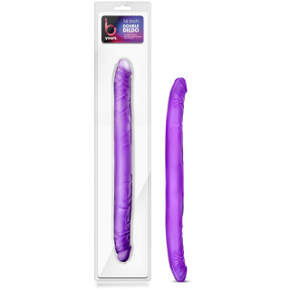 Double dildo jelly violet 40,6xØ3,7cm et son emballage