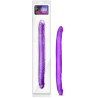 Double dildo jelly violet 40,6xØ3,7cm et son emballage