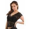 Top dentelle noire S-L de côté