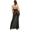 Robe longue en dentelle noire large décolleté L-XL vue de dos