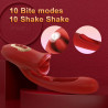 Vibro rabbit Liptaps 13x3,6cm rouge 10 modes pour la langue et pareil pour taper le point G