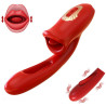 Vibro rabbit Liptaps 13x3,6cm rouge une machine à orgasmes