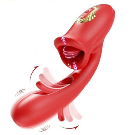 Vibro rabbit Liptaps 13x3,6cm rouge