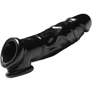 Étui pénien noir Penis Sheath + Ball Stretcher 22cm extensible
