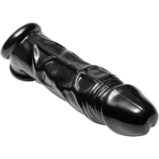 Étui pénien noir Penis Sheath + Ball Stretcher 22cm vue de devant
