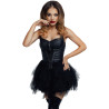 Mini-robe wetlook et tulle GLOSSY M effet bustier et frou-frou
