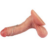 Real dildo avec solide ventouse et bourses 13cm à emmener partout