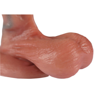 Real dildo ventouse et bourses texturés 13cm