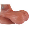 Real dildo ventouse et bourses texturés 13cm