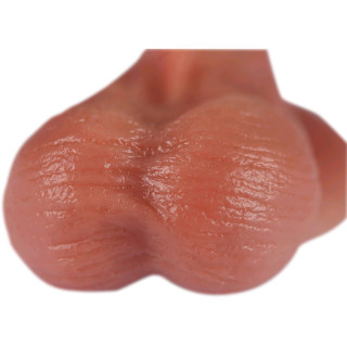 Real dildo ventouse et bourses 13cm souple et ferme