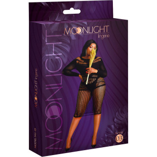 Robe midi résille noire manches longues XL-XXL packaging