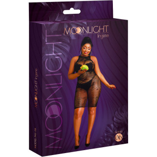 Robe midi résille noire à motifs XL-XXL packaging