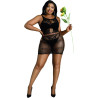 Robe résille noire motif papillon XL-XXL divinement sensuelle