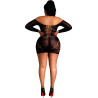 Robe résille noire manches longues XL-XXL de dos