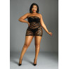 Robe bustier épaisse résille noire XL-XXL