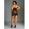 Robe bustier épaisse résille noire XL-XXL haut du dos nu
