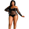 Body résille micro strass manches longues XL-XXL
