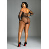 Body résille micro strass manches longues XL-XXL de dos