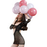 Robe asymétrique résille noire S-L