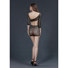 Robe asymétrique résille noire S-L impossible à ignorer