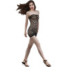 Robe bustier épaisse résille noire S-L extensible et confortable
