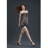 Robe bustier épaisse résille noire S-L ouvertures larges