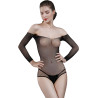 Body résille micro strass manches longues S-L