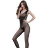 Catsuit résille motif ouvert entre jambes S-L