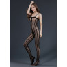 Catsuit résille rayures ouvert entre jambes S-L extensible