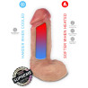 Gode "Supreme" avec bourses ultra réaliste 24,5cm thermo-réactif