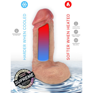 Gode "Supreme" avec bourses ultra réaliste 24,5cm double-densité