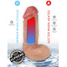 Gode "Supreme" avec bourses ultra réaliste 24,5cm double-densité