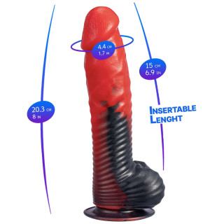 Gode Ventouse Silicone Liquide DEVIL Modèle 1 15cm dimensions généreuses
