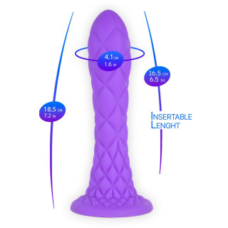 Gode Ventouse DREAMY Fantasy Line Silicone Liquide Violet 7" dimensions