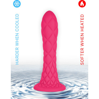 Gode Ventouse DREAMY Fantasy Line Silicone Liquide Rose 7" réagit à la température
