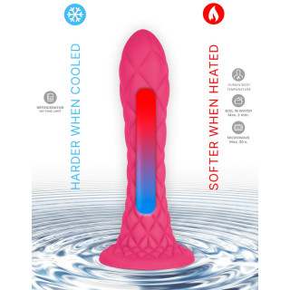 Gode Ventouse DREAMY Fantasy Line Silicone Liquide Rose 7" à chauffer ou refroidir