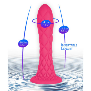Gode Ventouse DREAMY Fantasy Line Silicone Liquide Rose 7" anal ou vaginal