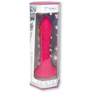 Gode Ventouse DREAMY Fantasy Line Silicone Liquide Rose 7" packaging