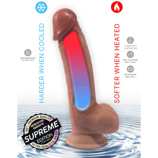 Gode "Supreme" ventouse et bourses chair modèle 1 8" s'adapte à la température