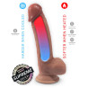 Gode "Supreme" ventouse et bourses chair modèle 1 9" silicone liquide