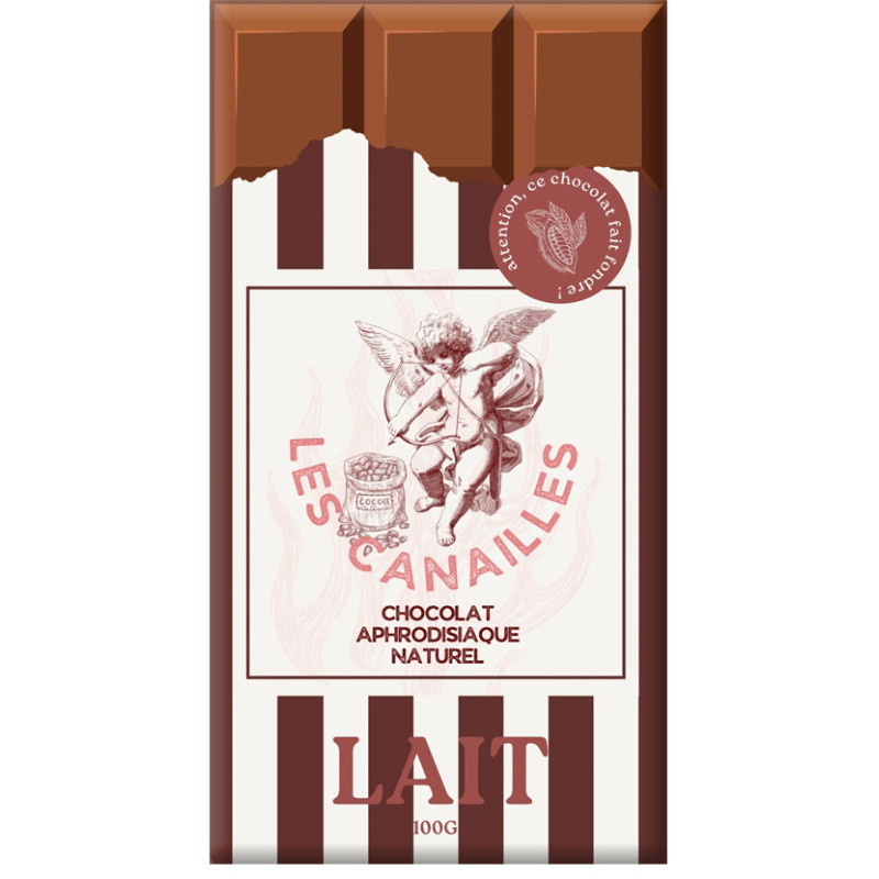Tablette de chocolat aphrodisiaque au lait 100g