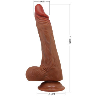 Vibro Calisto réaliste va-et-vient rotations ventouse 25cm dimensions