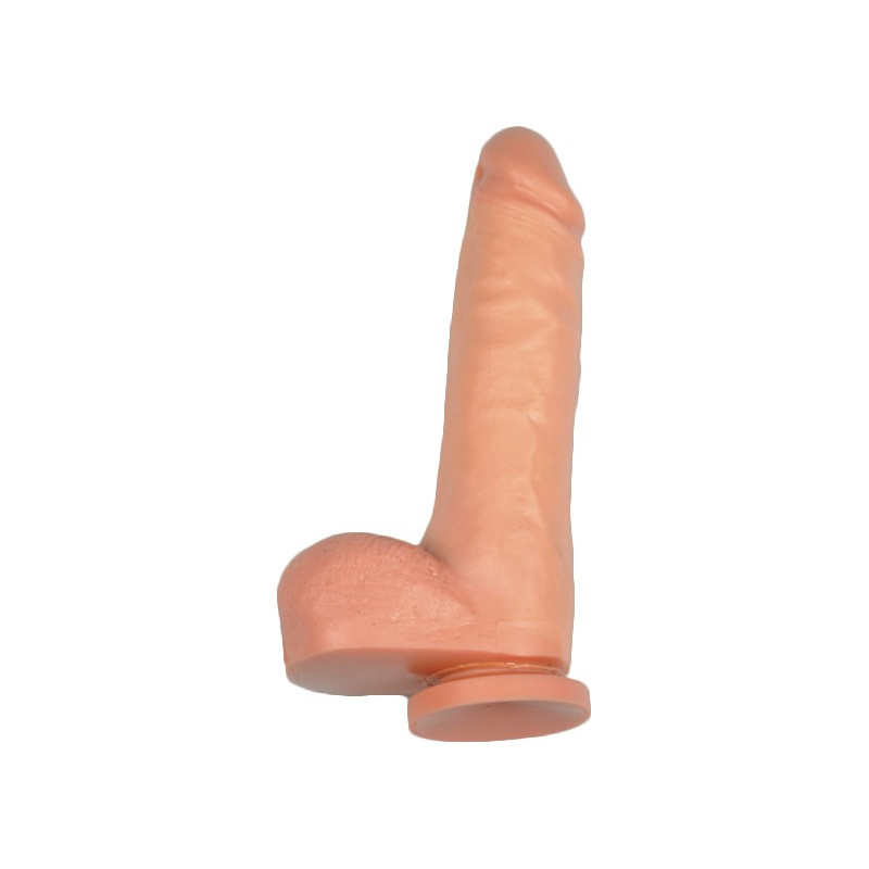 Gode Réel Hugo bourses et ventouse 22cm