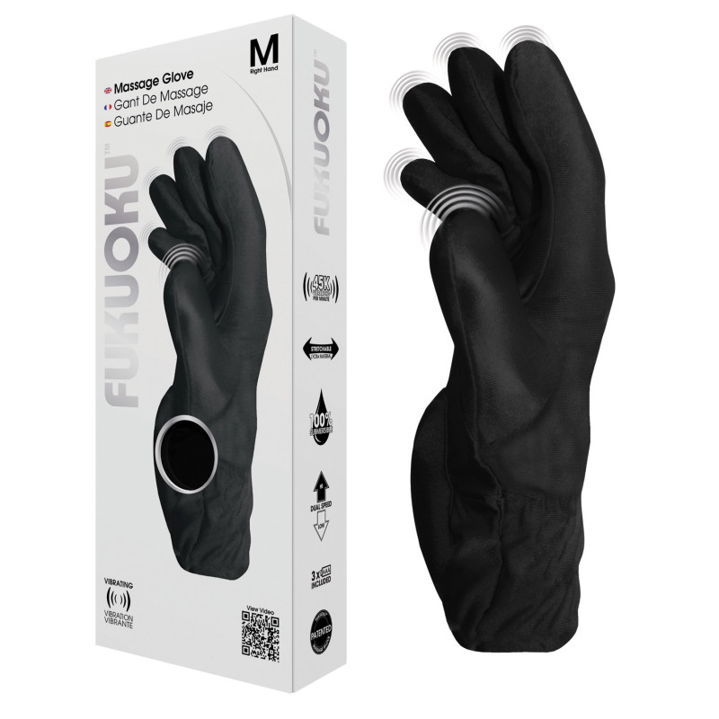Gant de massage vibrant lycra noir M