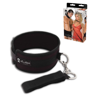 Collier d'esclave avec laisse noir