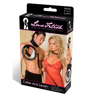 Collier d'esclave avec laisse noir
